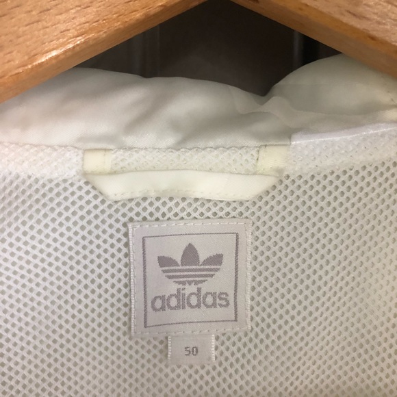 Men’s ADIDAS Windbreaker Cream Zip Up Hood Medium Euro 50 - Picture 4 of 7